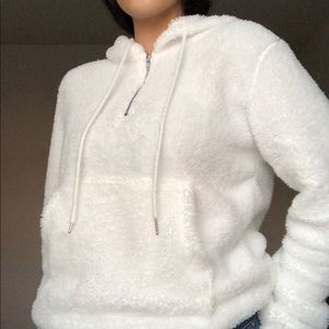 Soft fluffy white sweater